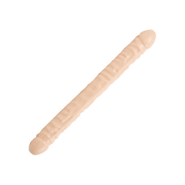 Double Header 18" Veined Double-Ended Dong in Flesh Pink