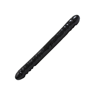 Double Header 18" Veined Double-Ended Dong in Black