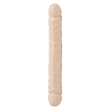 Jr Veined 12-Inch Double Header Bender Dong – Flesh Pink Flexible Dildo