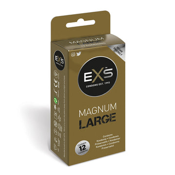 EXS Magnum Large Size Condoms – 12 Pack, Vegan & Cruelty-Free
