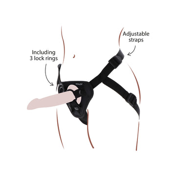Get Real Adjustable Strap-On Harness with Silicone Rings