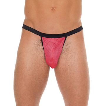 Men’s Black G-String with Pink Pouch – One Size