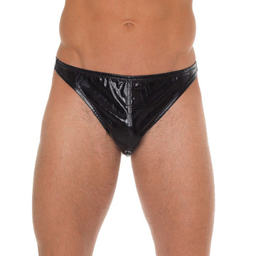 Men Black Shiny G-String – One Size Fits Most
