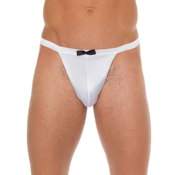 Men’s Waiter White G-String – One Size, Classic & Clean