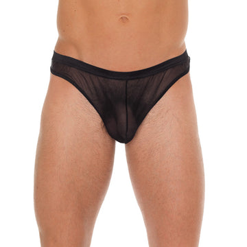 Men’s Black Mesh G-String – One Size, Breathable Design