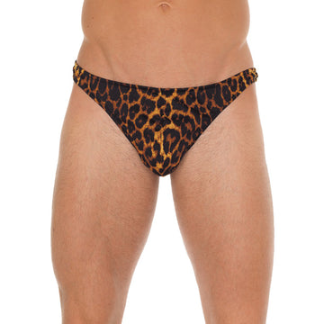 Men’s Leopard Print G-String – One Size, Bold & Stylish