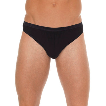Men’s Black Cotton G-String – One Size, Comfortable Fit