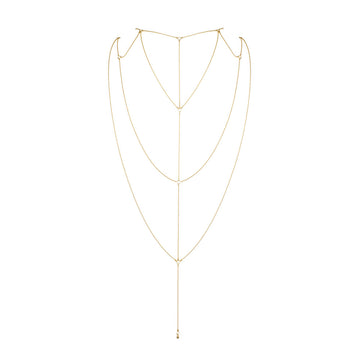 Bijoux Indiscrets Magnifique Back and Cleavage Chain – Adjustable Gold Body Chain Accessory