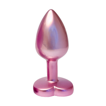 Gleaming Love Pearl Pink Small Anal Butt Plug with Heart Gemstone