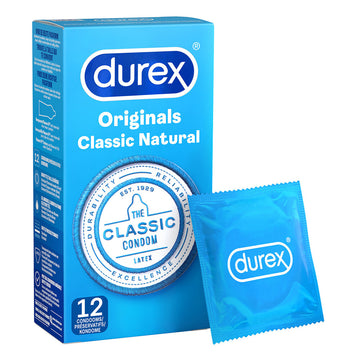 Durex Originals Classic Natural Latex Condoms – 12 Pack