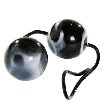 Oscillating Duo Balls – Black and White Orgasm Balls