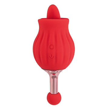 Rechargeable ClitTastic Rose Bud Dual Massager with 15 Functions