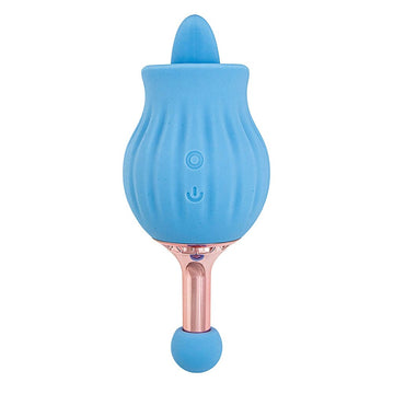 Rechargeable ClitTastic Rose Bud Dual Massager with 15 Functions
