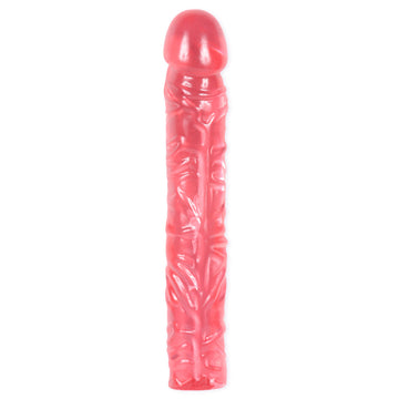Classic 10 Inch Pink Jelly Dong – Flexible Veined Silicone Dildo