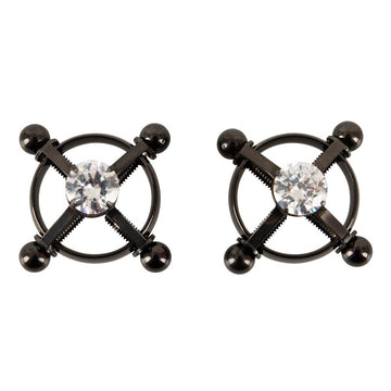 Bad Kitty Shiny Star Nipple Jewellery – Adjustable Stainless Steel Clamps with Decorative Gems