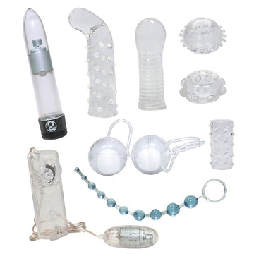 Crystal Clear Multi-Toy Collection – 9-Piece Clear Jelly Pleasure Kit