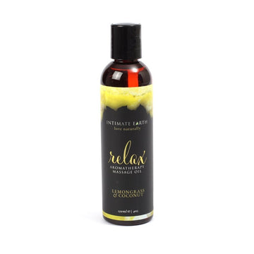 Intimate Earth Lemongrass & Coconut Massage Oil – Organic & Non-Staining