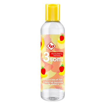 ID 3some Strawberry Banana 3-In-1 Lubricant 118ml – Flavoured, Massage & Intimate Use