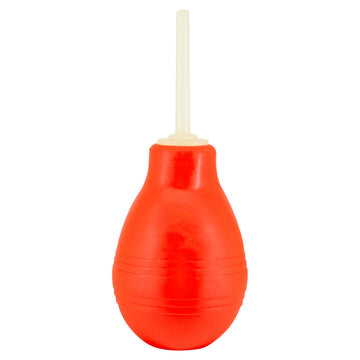 Anal Douche with Glow-in-the-Dark Nozzle – Red, Firm Plastic