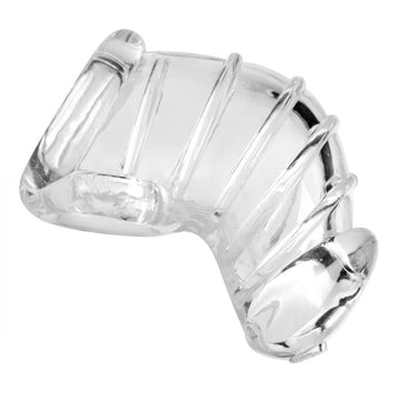 Detained Soft Body Chastity Cage – Clear Flexible Rubber