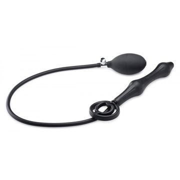 Devils Rattle Inflatable Silicone Anal Plug with Cock & Ball Ring