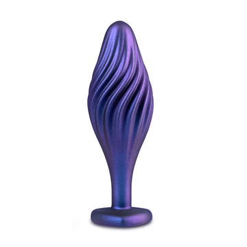 Anal Adventures Matrix Swirling Bling Butt Plug – Platinum Silicone with Jewel Base