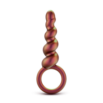 Anal Adventures Matrix Spiral Loop Butt Plug – Platinum Silicone with Swirls