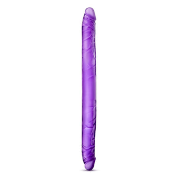 B Yours 16" Purple Double-Ended Dildo – Flexible Realistic PVC Toy for Couples