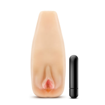 M Elite Natasha Self-Lubricating Masturbator – Ribbed & Vibrating Pleasure Sleeve