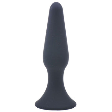 Medium Classic Black Silicone Butt Plug – Suction Cup Base