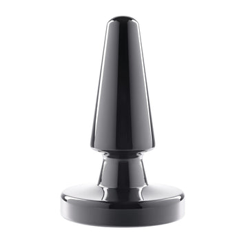 Evolved Beginner Rechargeable Vibrating Metal Butt Plug with Suction Base