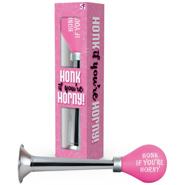 Honk If Your Horny – Fun Pink & Silver Novelty Horn with Squeeze Bulb
