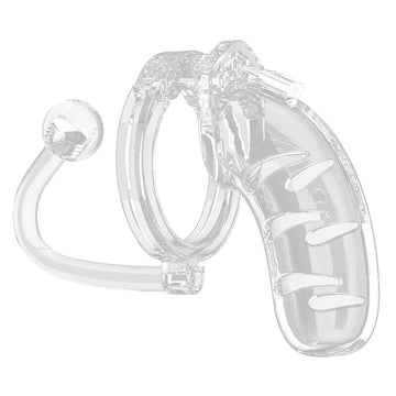 Man Cage 11 Male Clear Chastity Cage 4.5 Inch with Detachable Anal Plug – Secure & Comfortable