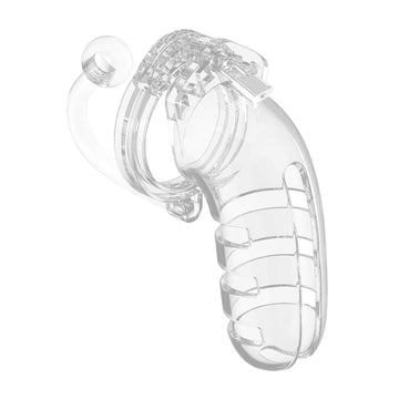 Man Cage 12 Male Clear Chastity Cage 5.5 Inch with Detachable Anal Plug – Secure & Stimulating