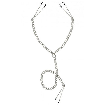 Nipple to Clit Tweezer Clamp Set – Vinyl-Coated Adjustable Chain