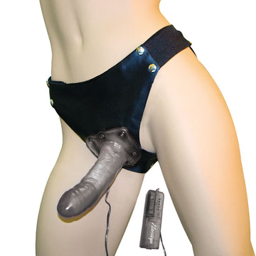 Crystal Jelly Power Cock Strap-On Vibrating Dildo with Adjustable Harness