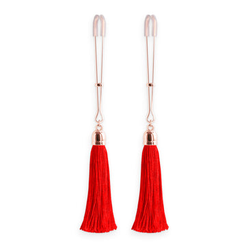 Red Tassel Bound Adjustable Nipple Clamps – Erotic & Stimulating Sensations