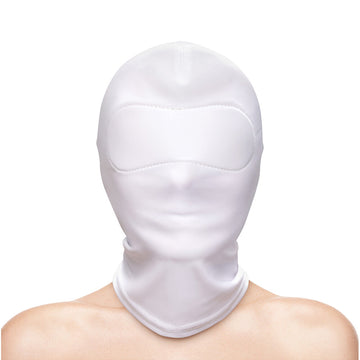 Fetish and Fashion Closed Nylon Hood – White Sensory Deprivation Mask