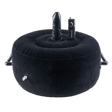 Fetish Fantasy Inflatable Hot Seat with Multi-Speed Vibrating Dong – Black