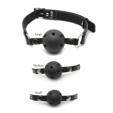 Fetish Fantasy Ball Gag Training System – Adjustable Leather Strap & 3 Sizes
