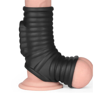Lovetoy Wave Vibrating Penis & Scrotum Sleeve – Stretchy Girth Enhancer with Powerful Vibes