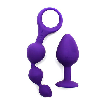Barcelona Purple Anal Pleasure Play Set – Beginner-Friendly Plug and Beads Kit