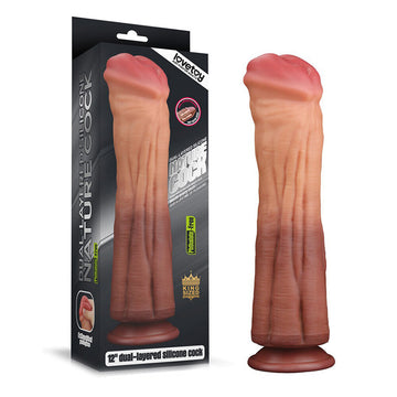 Lovetoy 12 Inch Dual Layered Silicone Horse Cock – Ultra-Realistic Suction Dildo