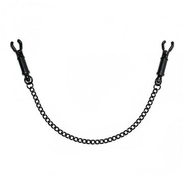 Black Metal Adjustable Nipple Clamps with Chain – Adjustable Pressure & Sensation Play
