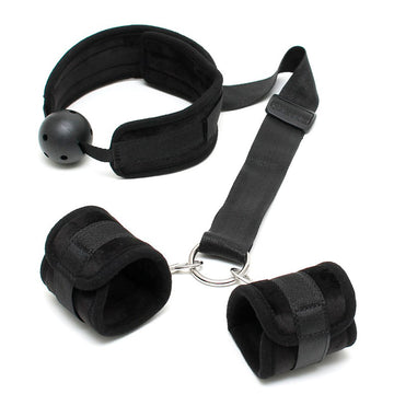 Breathable Mouth Gag with Adjustable Velcro Cuffs – Padded Comfort