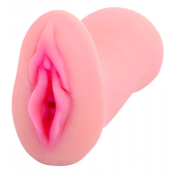 Muffie 5" Super Realistic Pussy Masturbator – Stretchy Ribbed Tunnel, Flesh Pink