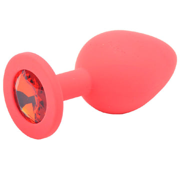 Medium Red Jewelled Silicone Butt Plug – Red Diamond Base