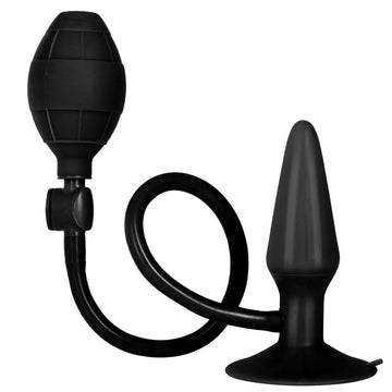 Black Booty Call Inflatable Small Silicone Anal Plug – Adjustable Suction Cup Base