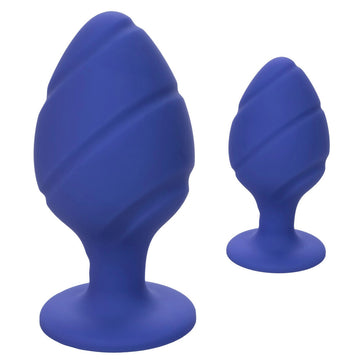 Cheeky Butt Plug Duo Purple – Dual Textured Silicone Plugs with Suction Base