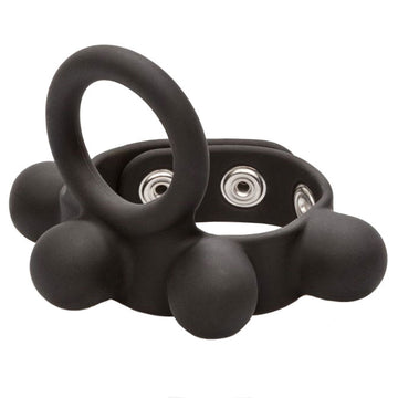 Medium Weighted Penis Ring and Ball Stretcher – Silicone with Weights